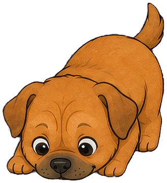 The dog with its nose to the ground, sniffing